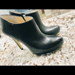 Like new INC Black Ankle Booties Leather, zipper